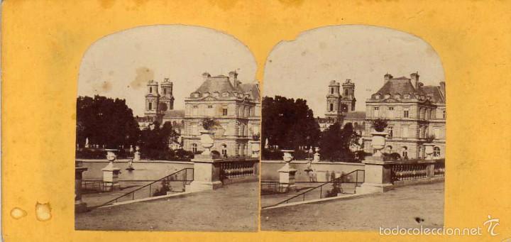 Fotograf&iacute;a antigua: Esterosc&oacute;pica. Alb&uacute;mina Francia. Paris. buen contraste. Palacio de Luxemburgo.