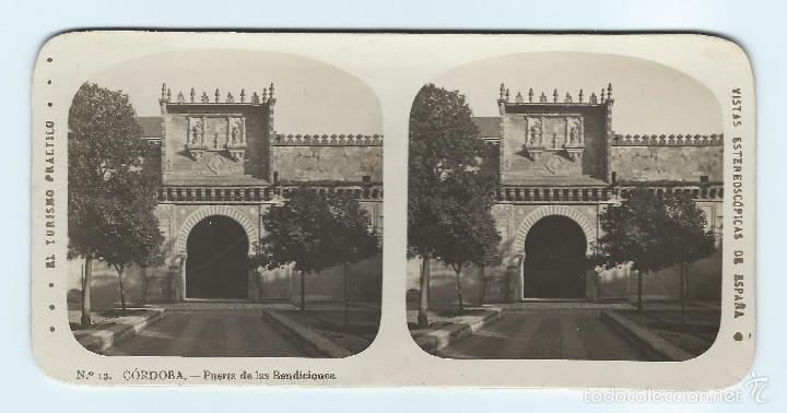 Fotografia antiga: EL TURISMO PR&Aacute;CTICO. VISTA ESTEREOSC&Oacute;PICA. N&ordm;12 C&Oacute;RDOBA. PUERTA DE LAS BENDICIONES.