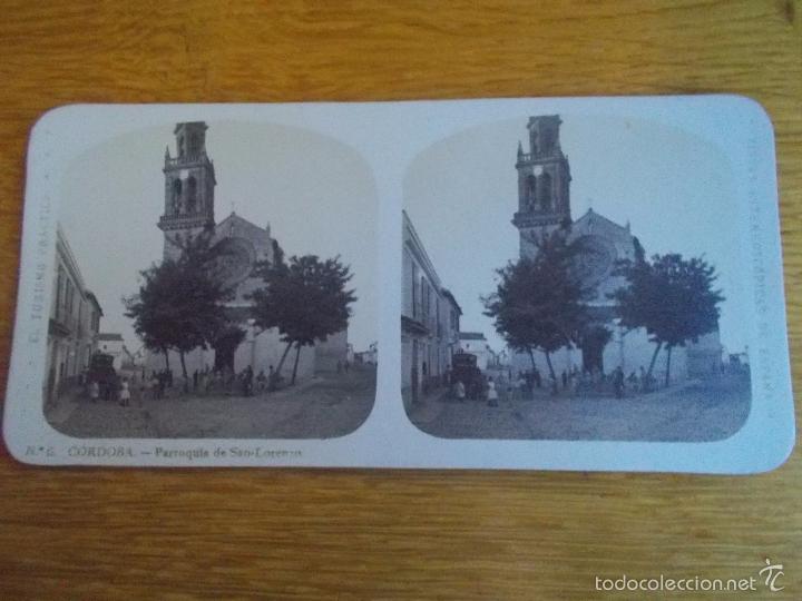 Photographie ancienne: ANTIGUA POSTAL FOTOGRAFIA VISTAS ESTEREOSCOPICA N&ordm; 6 CORDOBA PARROQUIA DE SAN LORENZO EDITOR A.MARIN
