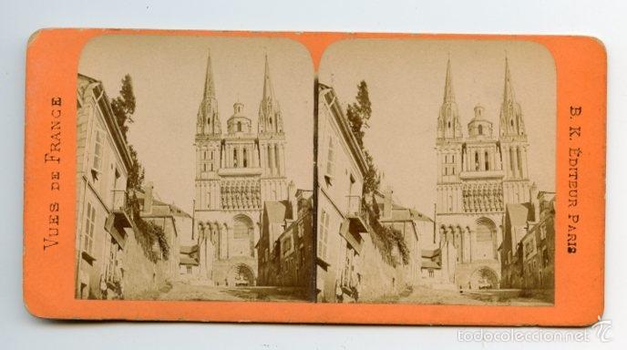 Fotografia antica: Estereosc&oacute;pica: catedral de Angers.   Vues de France. B.K. &Eacute;diteur Paris