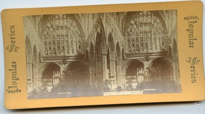 Fotografia antica: Estereosc&oacute;pica: Catedral de Exeter. Inglaterra. Popular Series