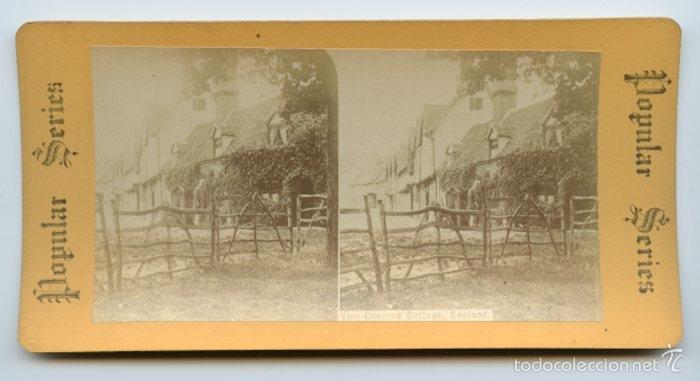Antique Photography: Estereosc&oacute;pica: Vine-covered cottage, England.  Popular Series