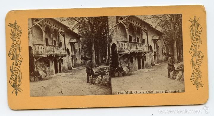 Fotografia antica: Estereosc&oacute;pica. The Mill. Guy's Cliff near Warwik Series European. European Series