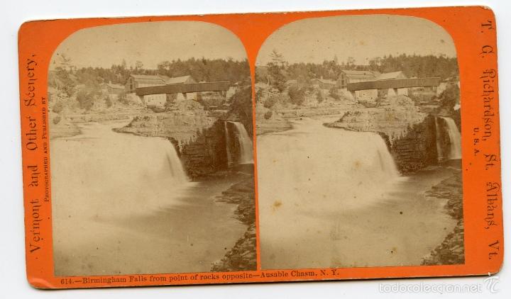 Fotografia antica: Estereosc&oacute;pica. Cataratas Birmingham.  Vermont and Other Senery. Photographed and published by.