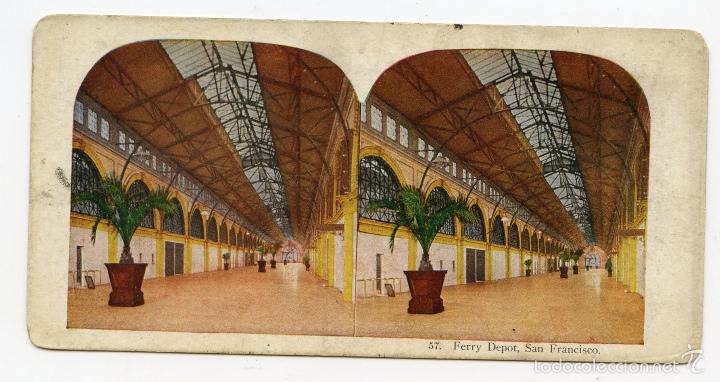 Antique Photography: Estereosc&oacute;pica fotomec&aacute;nica coloreada. Ferry Depot, San Francisco.