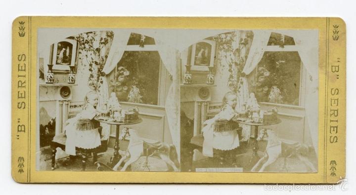Fotografia antiga: Estereosc&oacute;pica: escena infantil  Collection E. H. Paris. Sc&egrave;nes Enfantines.