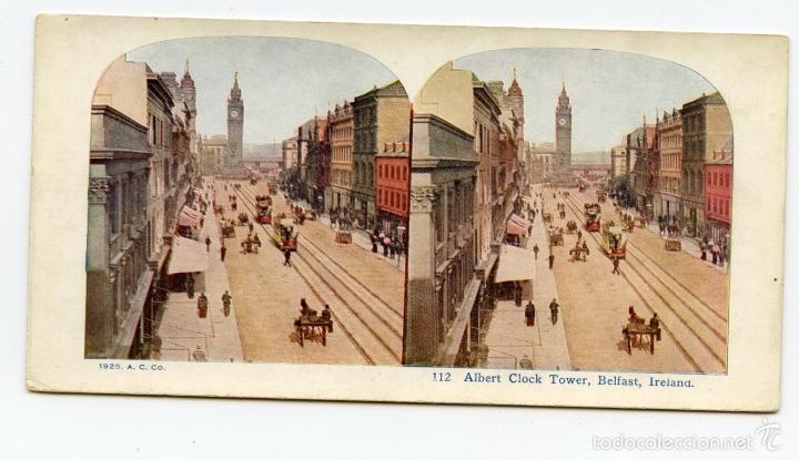 Fotografia antiga: Fotomec&aacute;nica. Albert Clock Tower, Belfast, Irlanda.  1925, A.C. Co.