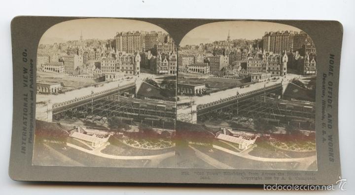 Fotografia antiga: Ciudad vieja de Edimburgo, Escocia. International View Co. Photographers and Publishers    Home offi