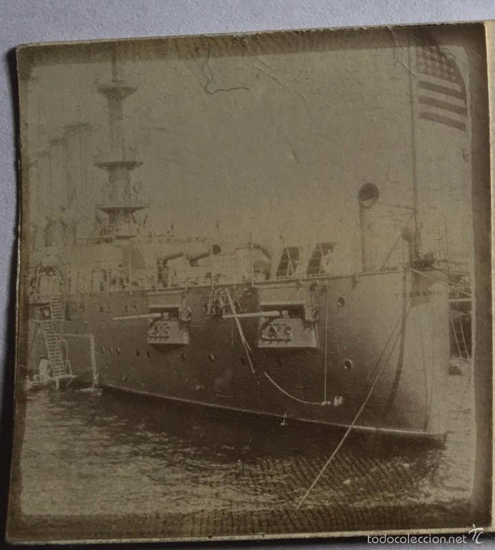 Photographie ancienne: FOTOGRAF&Iacute;A ESTEREOSC&Oacute;PICA - ACORAZADO YANKI TENNESSEE