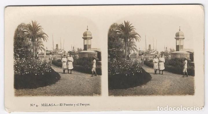 Photographie ancienne: M&Aacute;LAGA.- EL PUERTO Y EL PARQUE