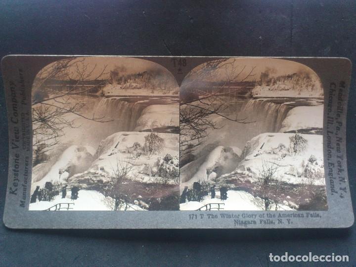 Photographie ancienne: FOTOGRAFIA ESTEREOSCOPICA, KEYSTONE VIEW COMPANY, CATARATAS DEL NIAGARA, N . Y .