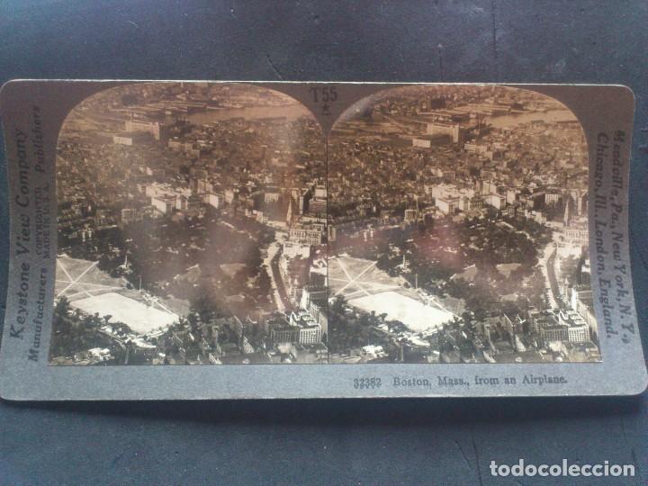 Photographie ancienne: FOTOGRAFIA ESTEREOSCOPICA, KEYSTONE VIEW COMPANY, CIUDAD DE BOSTON DESDE UN AEROPLANO