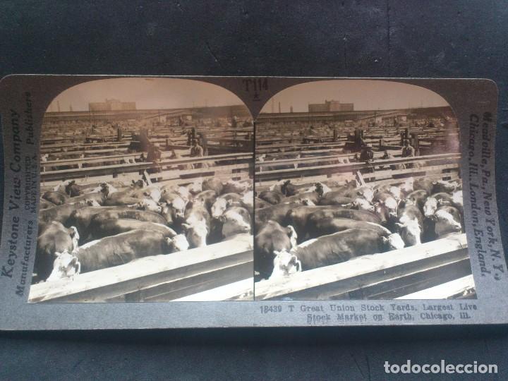 Photographie ancienne: FOTOGRAFIA ESTEREOSCOPICA, KEYSTONE VIEW COMPANY, GRANDES CORRALES DE LA UNION,  CHICAGO