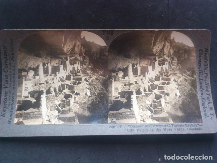 Photographie ancienne: FOTOGRAFIA ESTEREOSCOPICA, KEYSTONE VIEW COMPANY, PALACIO DE ROCA EN LA DUNA VERDE, COLORADO