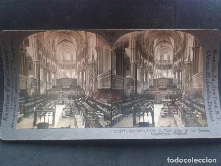 Fotografia antica: KEYSTONE VIEW COMPANY, ALTAR Y CORO , CATEDRAL DE CANTERBURY, INGLATERRA, ORIGINAL, A&Ntilde;OS 20