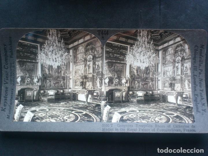 Fotografia antica: KEYSTONE VIEW COMPANY, SALA DE RECEPCION DE CATALINA DE MEDICI, FONTAINEBLEAU, ORIGINAL, A&Ntilde;OS 20
