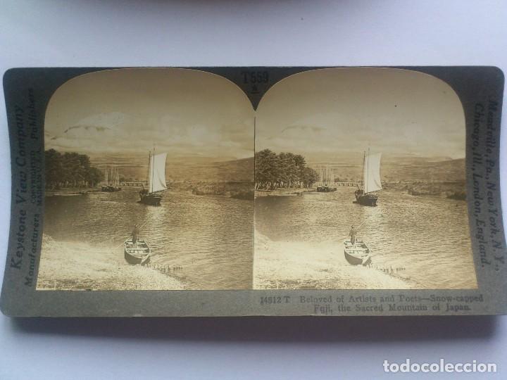 Fotografia antica: KEYSTONE VIEW COMPANY, NIEVE EN LA CORONA DEL MONTE SAGRADO FUJI, JAPON, ORIGINAL, A&Ntilde;OS 20