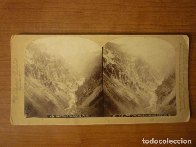 Photographie ancienne: FOTOGRAFIA ESTEREOSCOPICA YELLOWSTONE RIO DEL GRAN CA&Ntilde;ON. PRINCIPIOS S. XX.