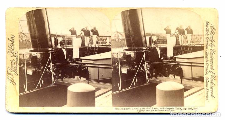 Photographie ancienne: FELIX FAURE PRESIDENTE FRANCIA 1897 VIAJE A RUSIA FOTO ESTEREOSCOPICA