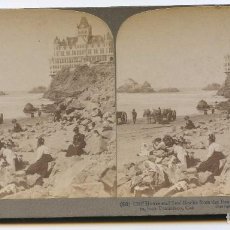 Fotografía antigua: CLIFT HOUSE AND SEAL ROCKS, SAN FRANCISCO, CALIFORNIA, EDIFICIO DESAPARECIDO. UNDERWOOD, 1902. Lote 74324875