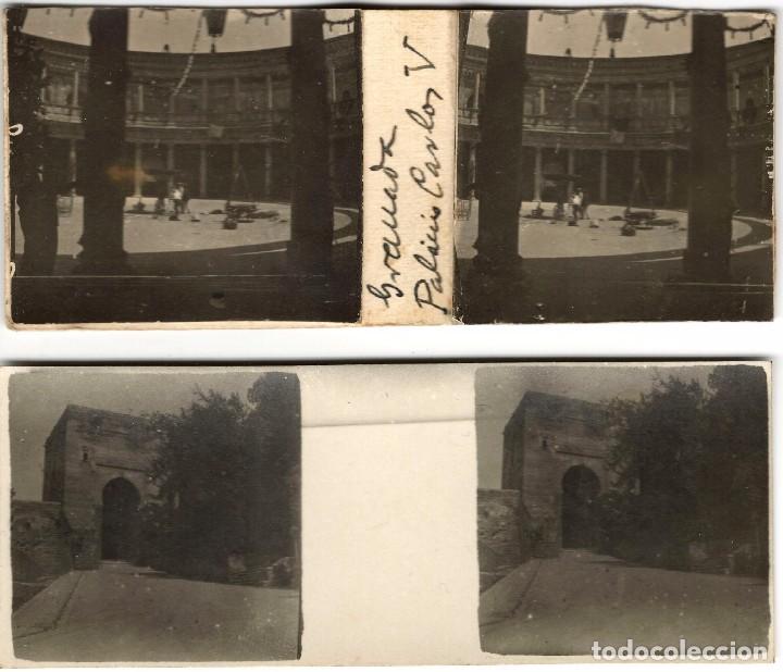 Antique Photography: DOS FOTOGRAF&Iacute;AS ESTEREOSC&Oacute;PICAS DE GRANADA - PALACIO DE CARLOS V - PUERTA DE LA JUSTICIA  ALHAMBRA