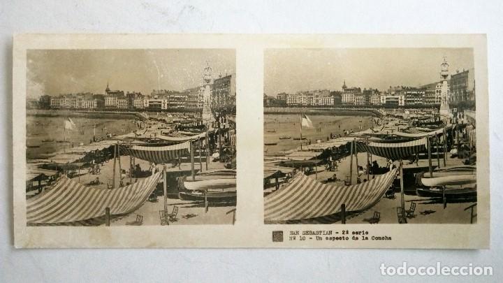 Antique Photography: POSTAL ESTEREOSCOPICA, SAN SEBASTIAN, UN ASPECTO DE LA CONCHA - 2&ordm; SERIE N&ordm; 10