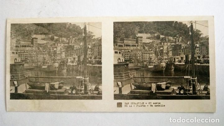 Antique Photography: POSTAL ESTEREOSCOPICA, SAN SEBASTIAN, PUERTO, UN DETALLE - 2&ordm; SERIE N&ordm; 14