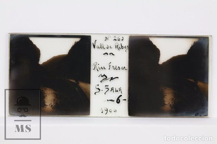 Antique Photography: Placa de Vidrio / Vista Estereosc&oacute;pica - N. 265, Vall de Ribes. Riu Freser - G Sala, 1906