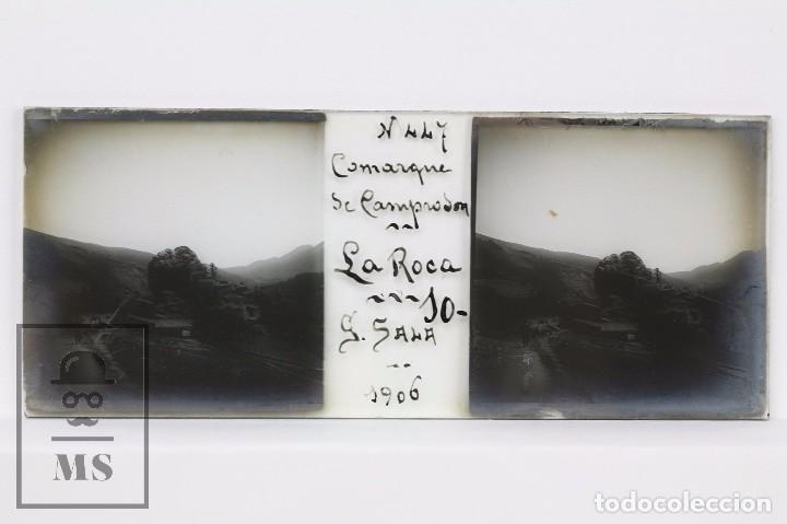 Antique Photography: Placa de Vidrio / Vista Estereosc&oacute;pica - N. 447, Comarque de Camprod&oacute;n. La Roca - G Sala, 1906