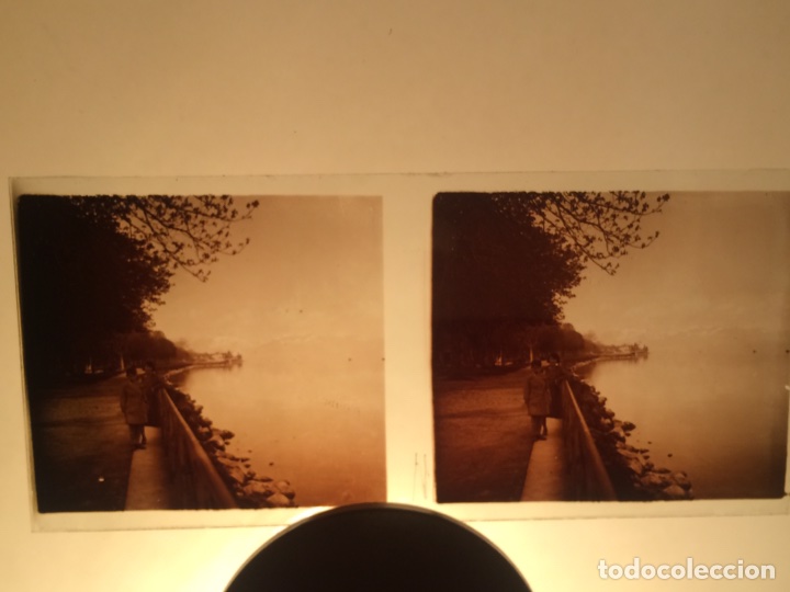 Photographie ancienne: Fotograf&iacute;a estereoscopica de cristal ni&ntilde;os en ginebra