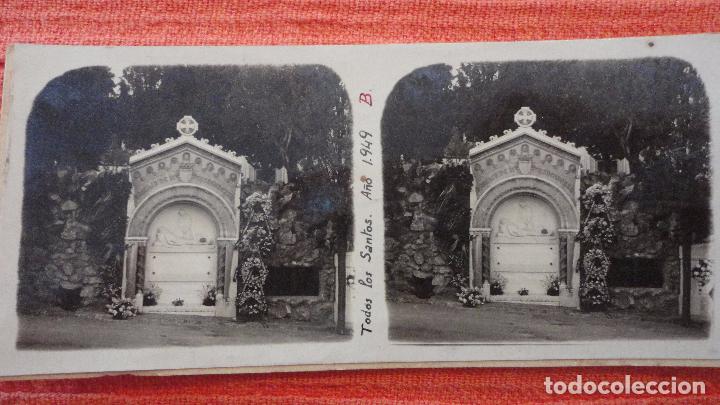 Photographie ancienne: ANTIGUA FOTOGRAFIA ESTEREOSCOPICA.PANTEON FAMILIA CASACUBERTA.FOTO BERT.BARCELONA.1949