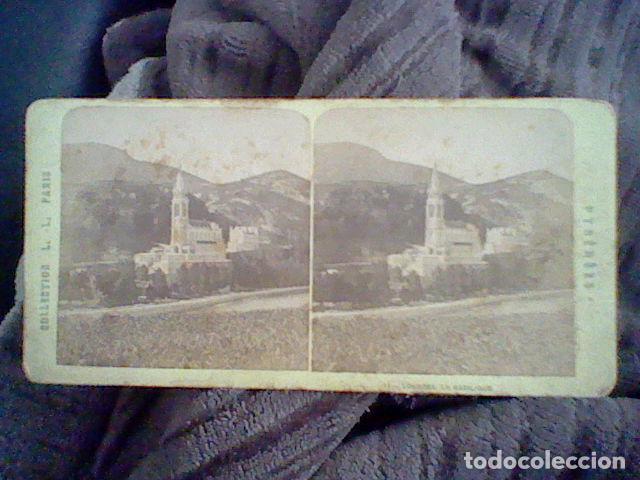 Fotografia antica: fotografia estereoscopica antigua basilica lourdes