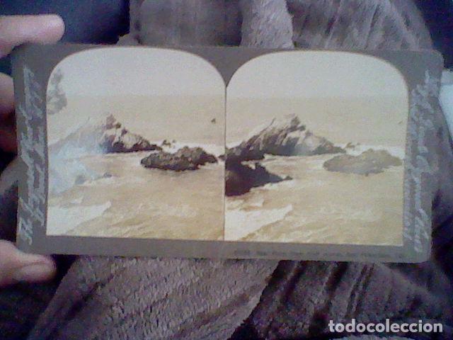 Fotografia antica: fotografia Stereoscopic photograph seal rock from cliff house San francisco