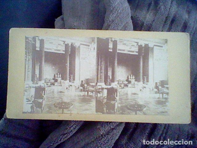 Fotografia antica: fotografia antigua estereoscopica hall salon Stereoscopic photograph