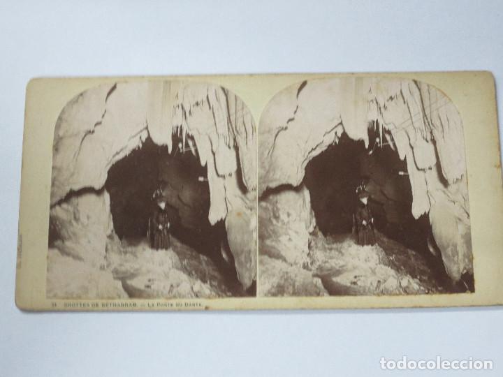 Fotografia antica: FOTOGRAF&Iacute;A ESTEREOSC&Oacute;PICA 31. GROTTES DE B&Eacute;THARRAM LA PORTE DU DANTE