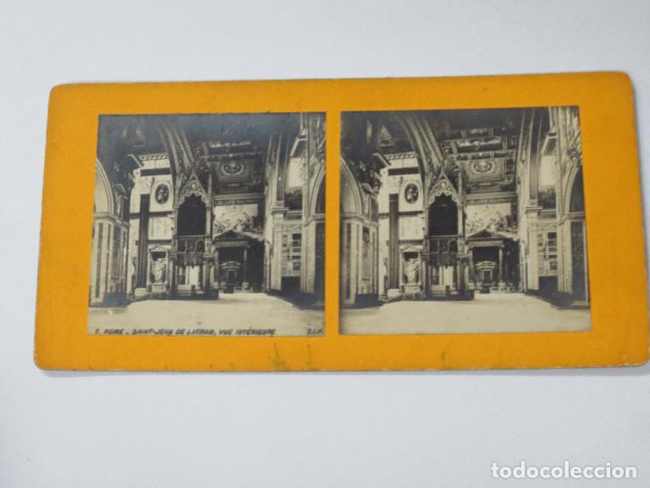 Fotografia antica: FOTOGRAF&Iacute;A ESTEREOSC&Oacute;PICA  7. ROME- SAINT JEAN DE LATRAN VUE INTERIEURE
