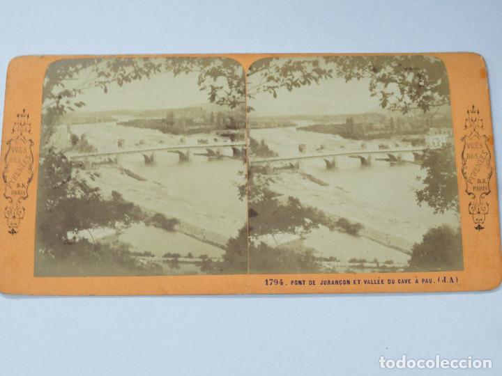 Fotografia antica: FOTOGRAF&Iacute;A ESTEREOSC&Oacute;PICA  PONT DE JURANCON ET VALL&Eacute;E DU GAVE &Agrave; PAU