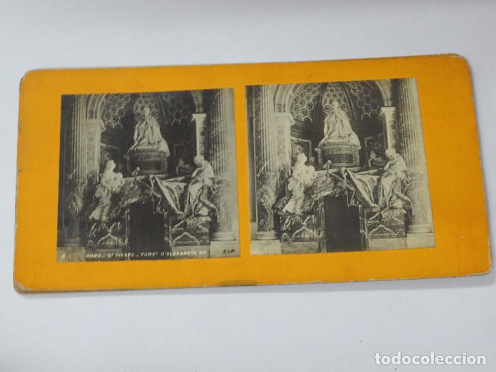 Fotografia antica: FOTOGRAF&Iacute;A ESTEREOSC&Oacute;PICA 9-ROME. ST PIERRE TOMBEAU D' ALEXANDRE VII