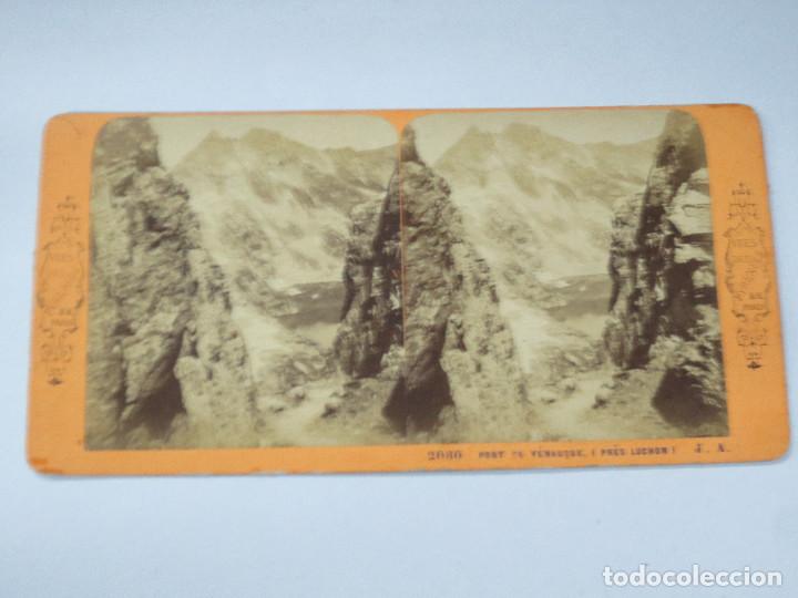 Fotografia antica: FOTOGRAF&Iacute;A ESTEREOSC&Oacute;PICA PORT DE VENASQUE PR&Egrave;S LUCHON VUES DES PYR&Eacute;N&Eacute;ES