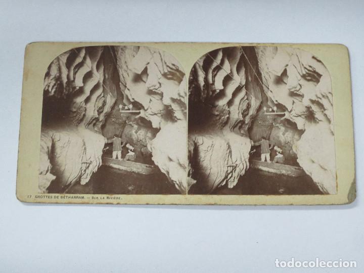 Fotografia antica: FOTOGRAF&Iacute;A ESTEREOSC&Oacute;PICA  17 GROTTES DE B'ETHARRAM SUR LA RIVI&Egrave;RE