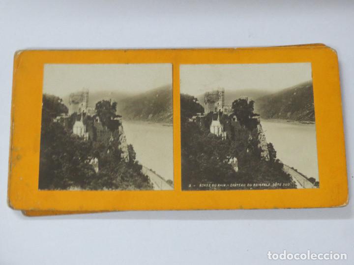 Fotografia antica: FOTOGRAF&Iacute;A ESTEREOSC&Oacute;PICA 3. BORDS DU RHIN CHATEAU DU REINFELS COT&Eacute; SUD