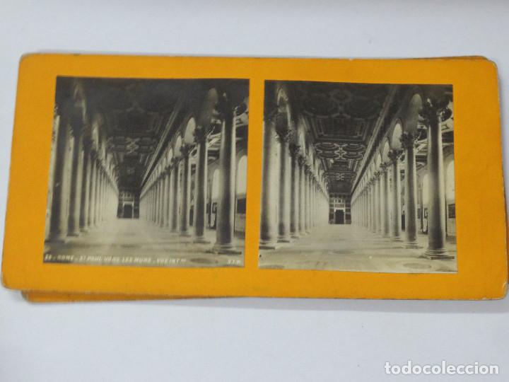 Fotografia antica: FOTOGRAF&Iacute;A ESTEREOSC&Oacute;PICA 26. ROME ST PAUL HORS LES MURS VUE INTERIEURE