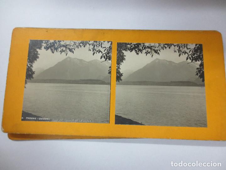 Fotografia antica: FOTOGRAF&Iacute;A ESTEREOSC&Oacute;PICA  LAC DE THOUNE SWISSE