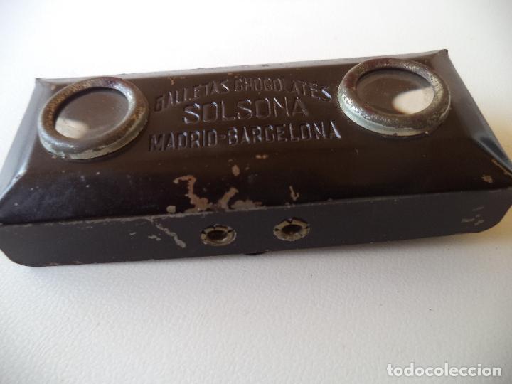 Fotografia antica: VISOR ESTEREOSCOSPICO GALLETAS CHOCOLATES SOLSONA.CON 24 CROMOS FOTOGRAFICOS