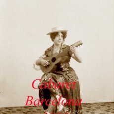 Fotografía antigua: ARTISTA - CABARET - BARCELONA - 1900 - NEGATIVO DE VIDRIO GRAN FORMATO 