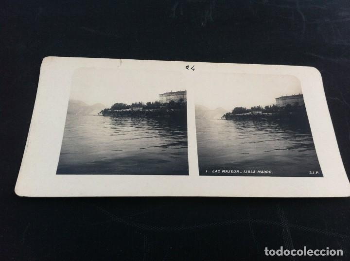 Antique Photography: FOTOGRAF&Iacute;A ESTEREOSC&Oacute;PICA (LAC MAJEUR, ISOLA MADRE) 18 x 9cm.