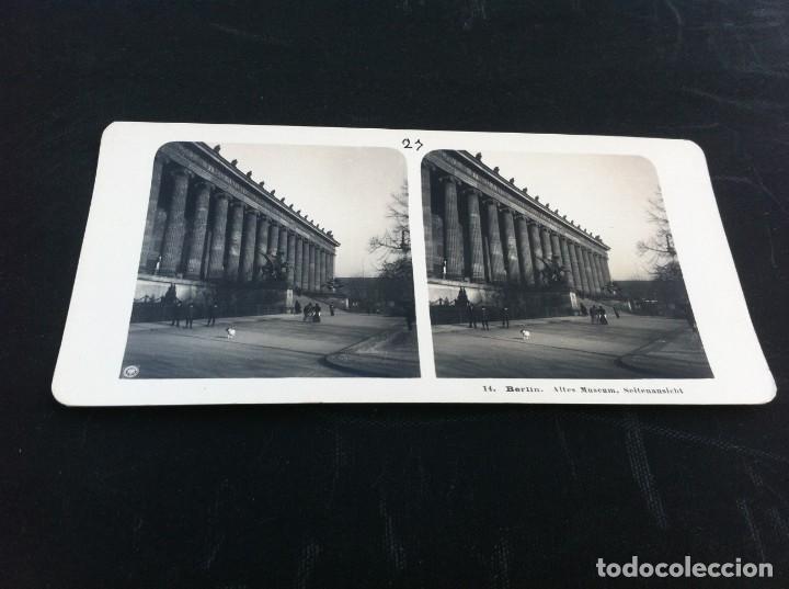 Fotografia antica: FOTOGRAF&Iacute;A ESTEREOSC&Oacute;PICA (BERLIN. ALTES MUSEUM, SEITENANSICHT) 18 x 9cm.