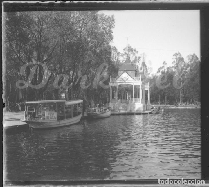 Photographie ancienne: MADRID- NEGATIVO CRISTAL- EMBARCADERO EL RETIRO Y VAPOR DOS VUELTAS PRINCIPE ASTURIAS-