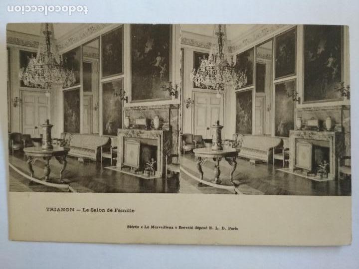 Photographie ancienne: POSTAL ESTEREOSCOPICA TRIANON, LA SALA DE FAMILIA