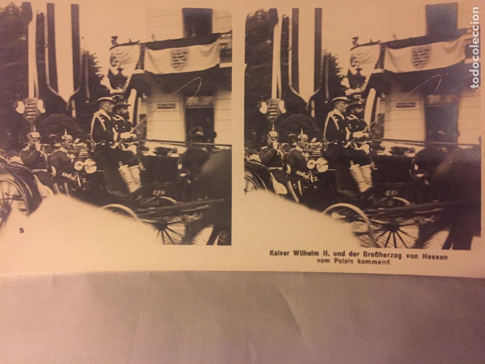 Fotografia antica: FOTOGRAFIA ESTEREOSC&Oacute;PICA KAISER WILHELM II HESSEN Y EL GRAN DUQUE HESSEN.17,8 x 8,8cm